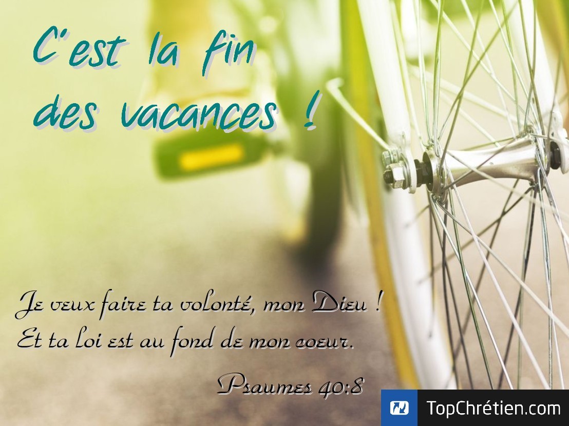 c'est la fin des vacances