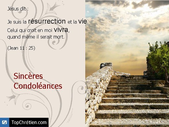 sincères condoléances