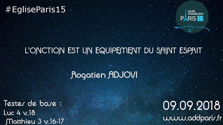 L'onction est un équipement du Saint Esprit - Rogatien ADJOVI