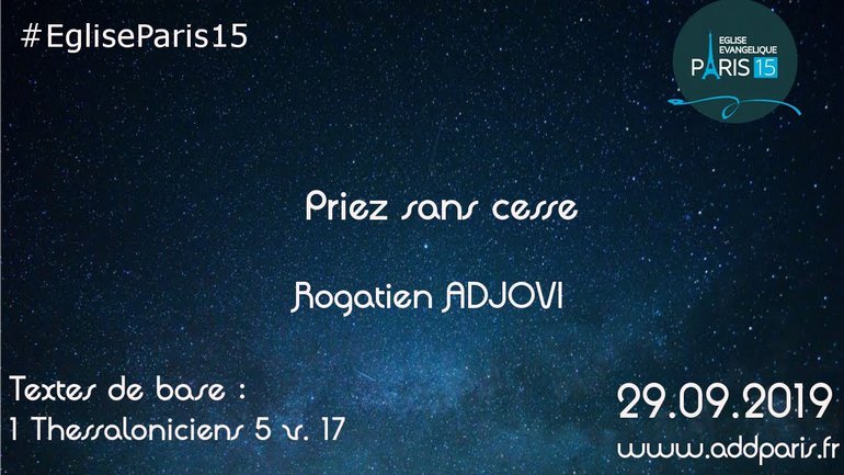 Priez sans cesse - Rogatien ADJOVI